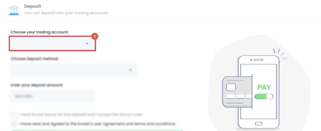 Choose you trading account