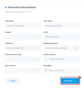 Fill out the registration form 