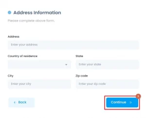Enter your address information