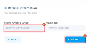 Enter the referral code