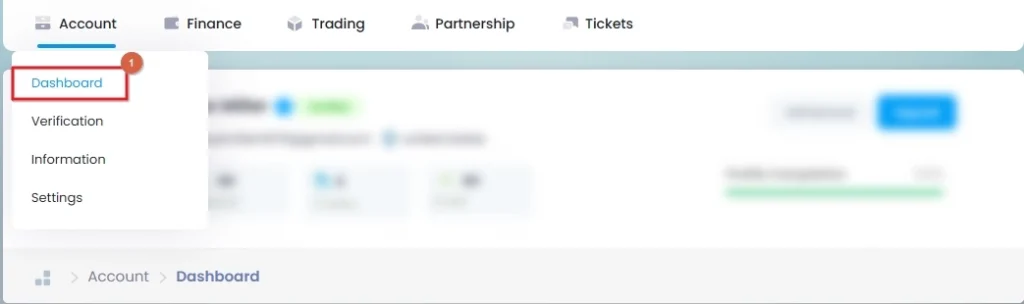 Navigate to Dashboard
