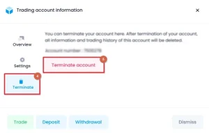 Terminate your account