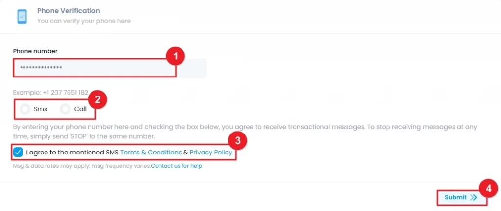 Verify your phone number