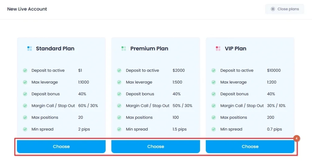 Choose an account type